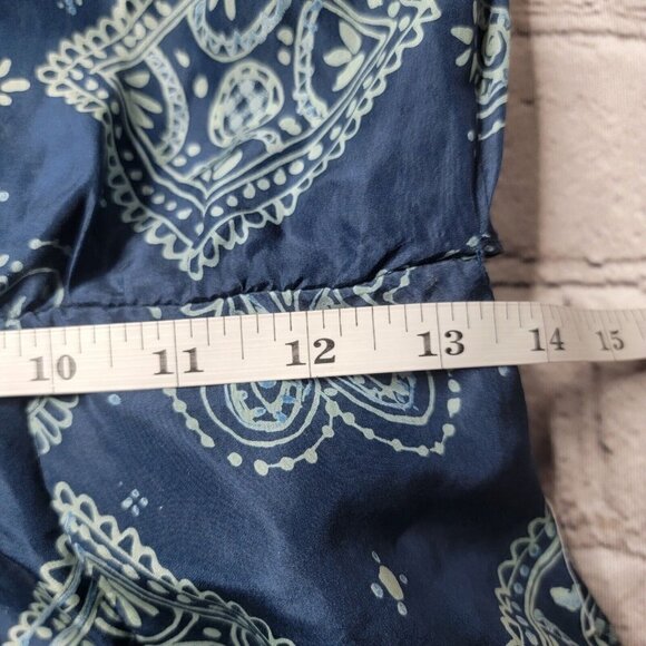 Evan Picone 100% Silk Blue Geometric Print Cutout Middle Collared Dress Size 10 - Picture 11 of 15